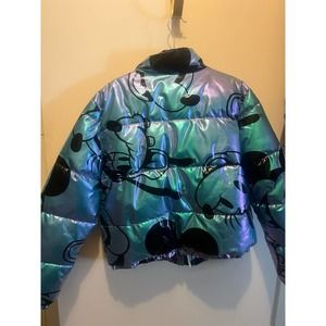 New with tag Mickey & friends Iridescent Puffer Jacket - L. Disney store